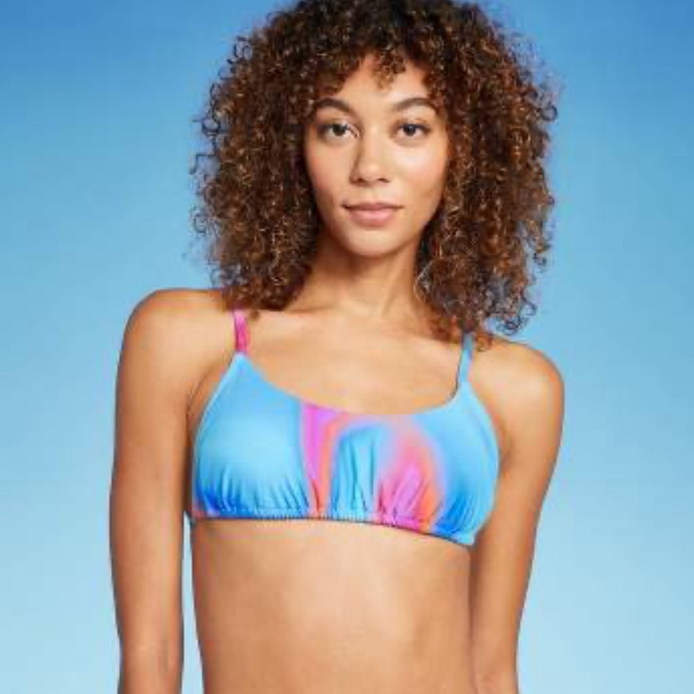 Wild fable Blue Marble Tunnel Front Bralette Bikini Top Avail. XXS, XS &…